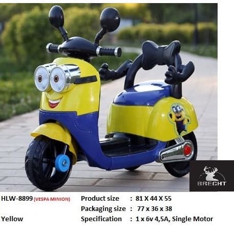 Mainan Motor Aki Anak Minion Hlw-8899 _Kindom