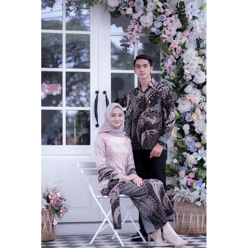 Asyifa Kebaya Couple Wisuda Modern Setelan Kebaya Brokat Batik Tunangan Lamaran Kondangan Terbaru Havis Collection