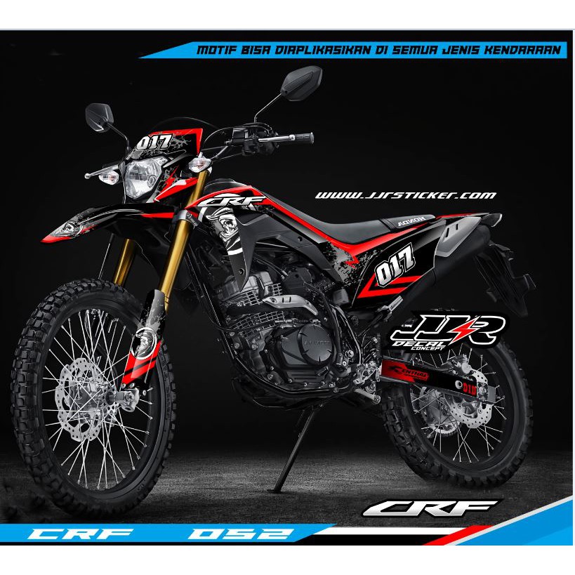 Decal Honda CRF Hitam Merah / stiker honda crf merah hitam