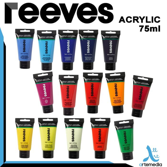 Reeves Acrylic  Paint  75ml Cat  Akrilik Lukis  Shopee Indonesia