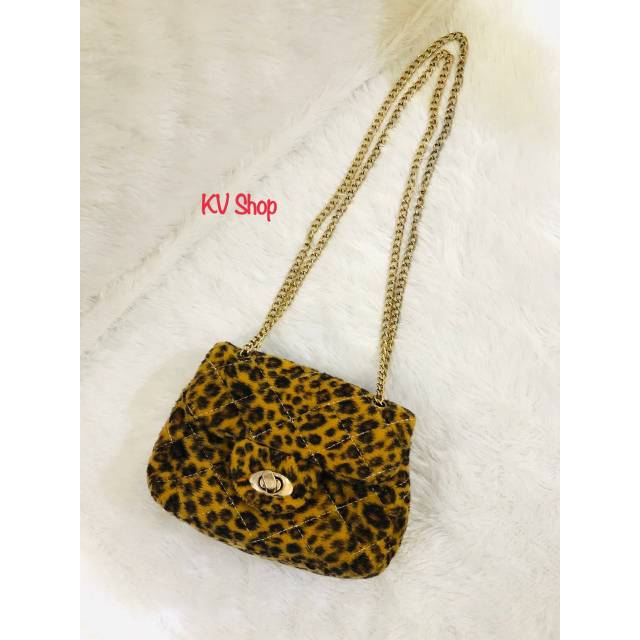 Preloved Tas Motif Leopard