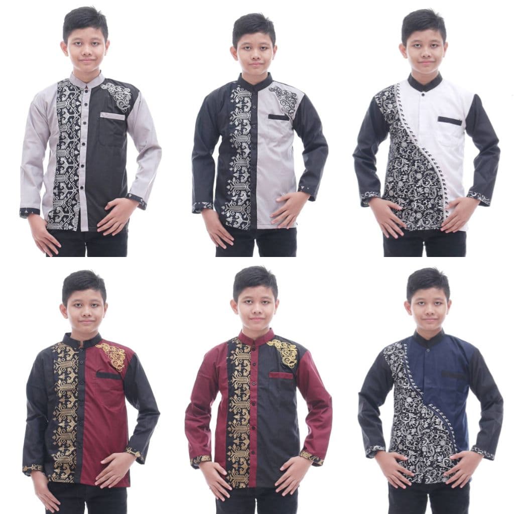 BAJU KOKO ANAK kombinasi anak remaja SD SMP//kurta anak//koko anak terbaru