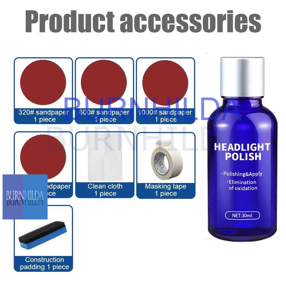 pembersih Lampu Mobil Headlight Polish 30ml Car Headlamp Headlight Lens Restorer Repair Liquid Polish Cleaning Tool 30ML accesoris motor mobil burnhilda