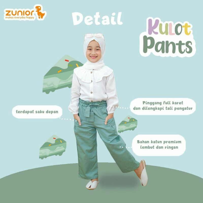 Celana Kulot Anak Zunior 1 - 12 Tahun