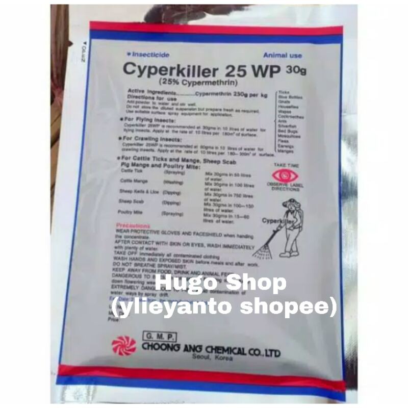 Cyperkiller 25 wp 30 gram / Insektisida / pembasmi kutu