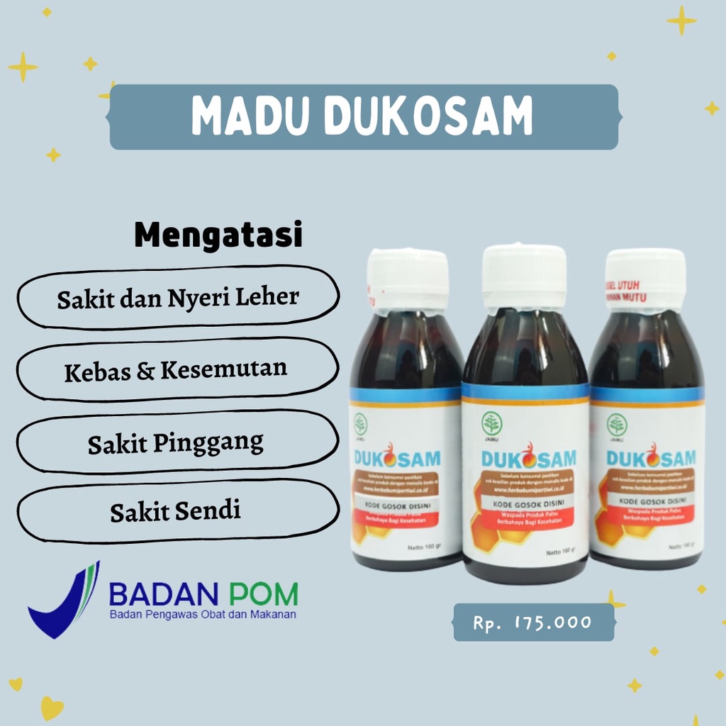 

DUKOSAM ORIGINAL - MADU HERBAL ALAMI UNTUK MENGATASI PENYAKIT KOLESTEROL ASAM URAT HIPERTENSI DARAH TINGGI HERBAL SUDAH TERDAFTAR BPOM