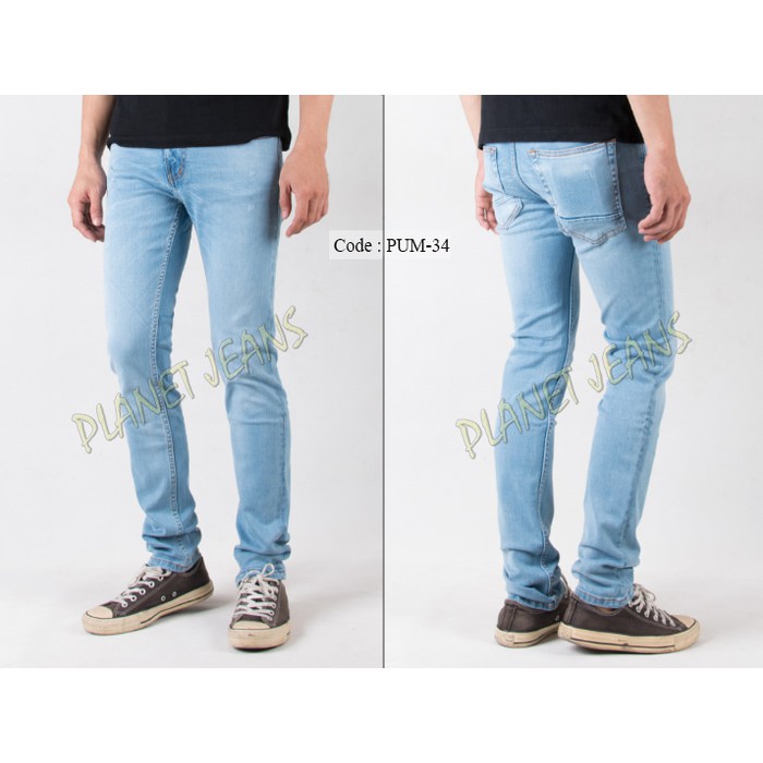 NEW ORIGINAL Celana Jeans Skinny Pria Bahan Stretch Karet Model Pensil Untuk Cowok 007
