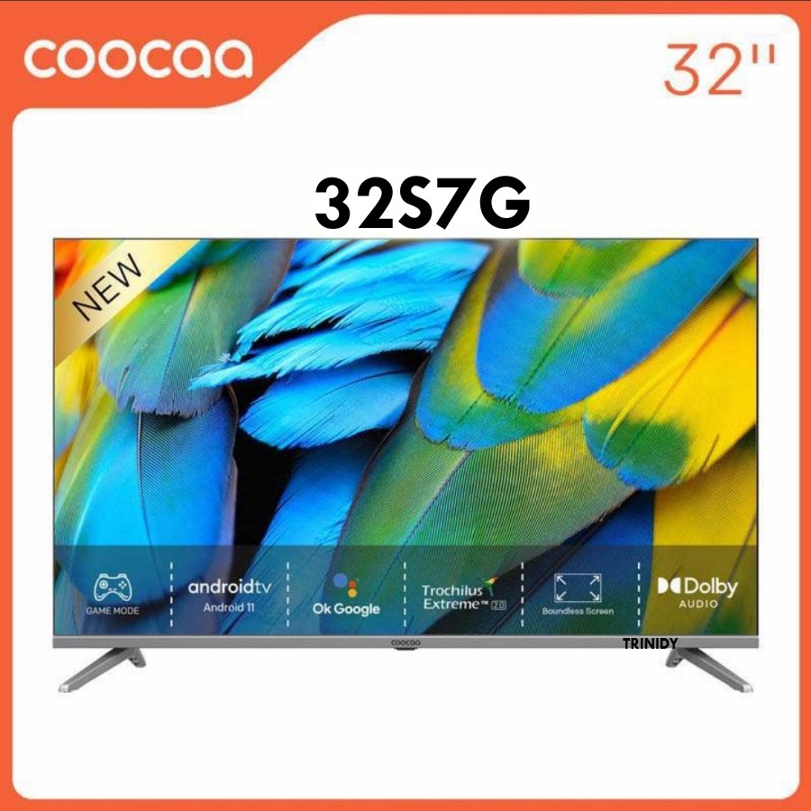 Coocaa 32S7G Android TV Digital Smart TV 32 inch Android 11 Bezelles - Garansi Resmi