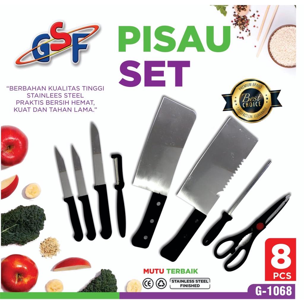 Pisau Dapur Set Serbaguna Isi 8 buah - Kitchen Knife Set Stainless 8 PCS GSF G 1068 / GSF 1068