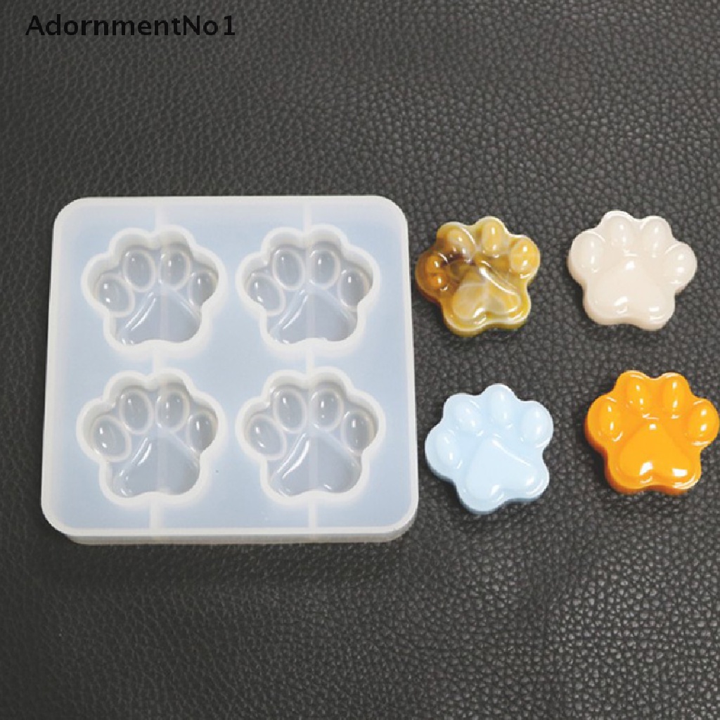 (AdornmentNo1) Cetakan Resin Epoksi UV Handmade DIY Bentuk Telapak Kaki Kucing Bahan Silikon