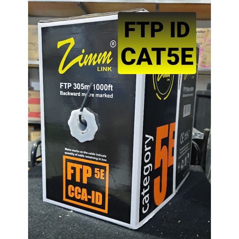 KABEL LAN FTP CAT5E INDOOR SINGLE JAKET ZIMM LINK 1 ROL