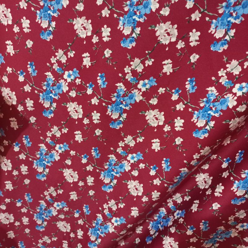 kain maxmara lux silk motif bunga meteran cantik