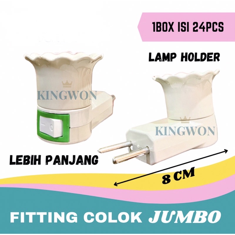 FITTING LAMPU COLOK ON OFF + SAKLAR E27 LAMP HOLDER SWITCH FITTING COLOK FITTING LAMPU TIDUR JUMBO
