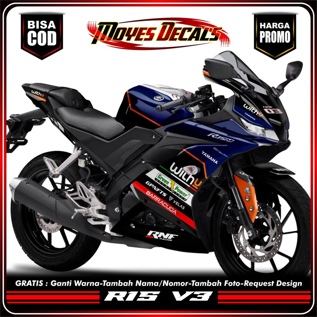 Decal Yamaha R15 V3 Full Body Rnf WithU