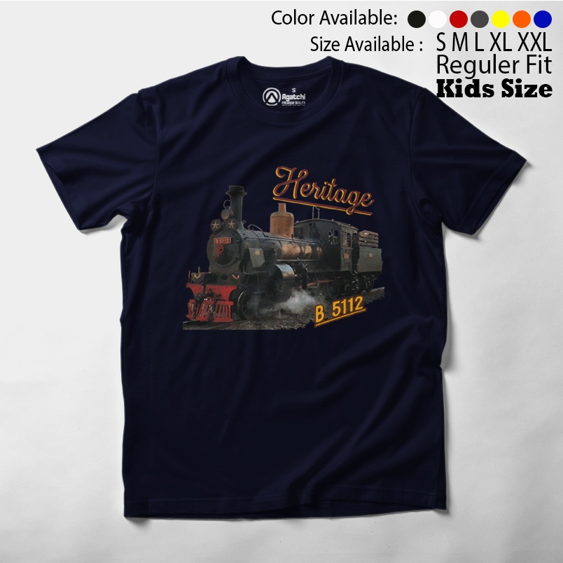 Baju Kaos Atasan Anak Laki-Laki Kereta Api Klasik Heritage KAI