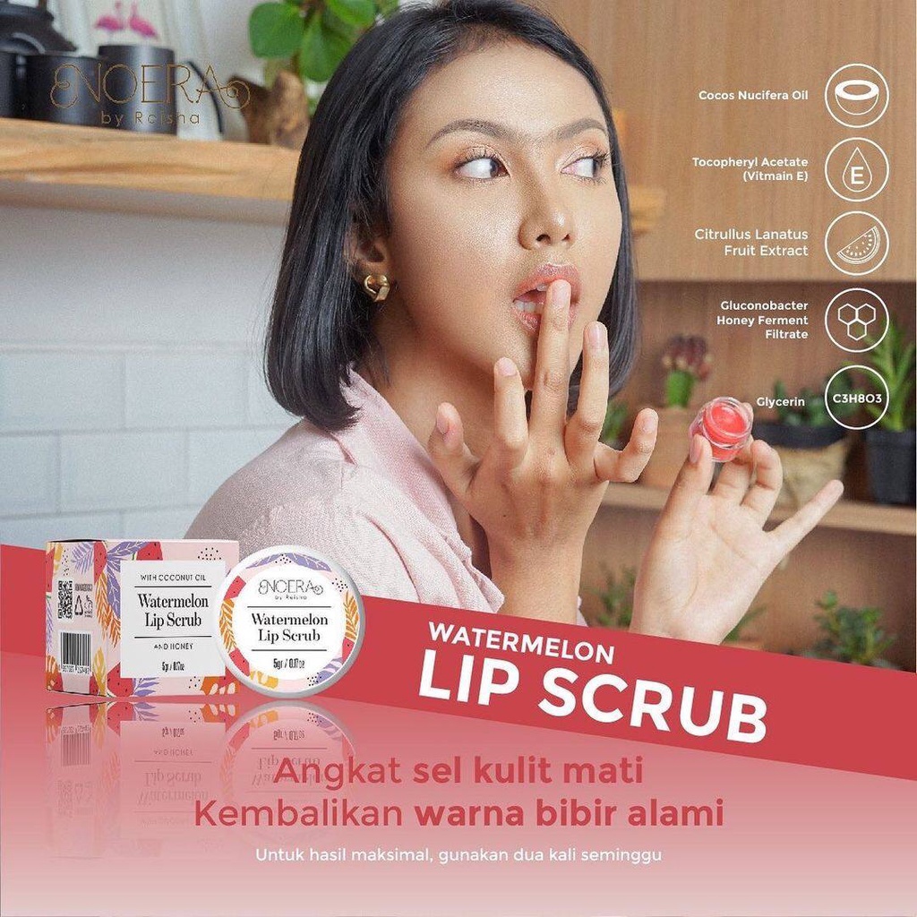 Noera Watermelon Lip Scrub | Scrub Bibir