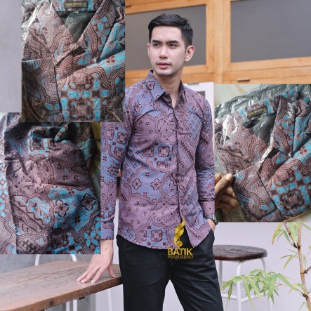 Jagadmuda Kemeja Batik Slimfit Pria Lengan Panjang Hem Katun Printing Full Furing Modern Premium