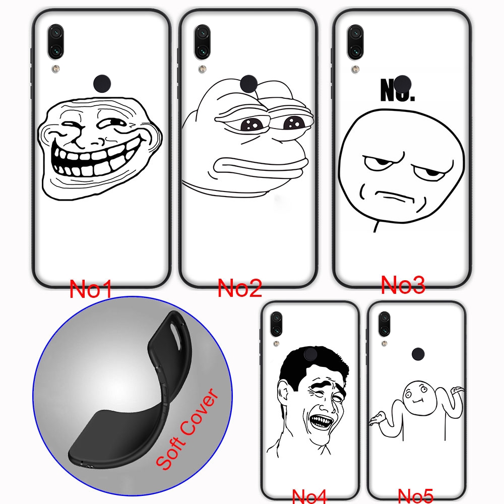 86no Funny Meme Face Silicone Case Soft Cover Xiaomi Redmi 7 6