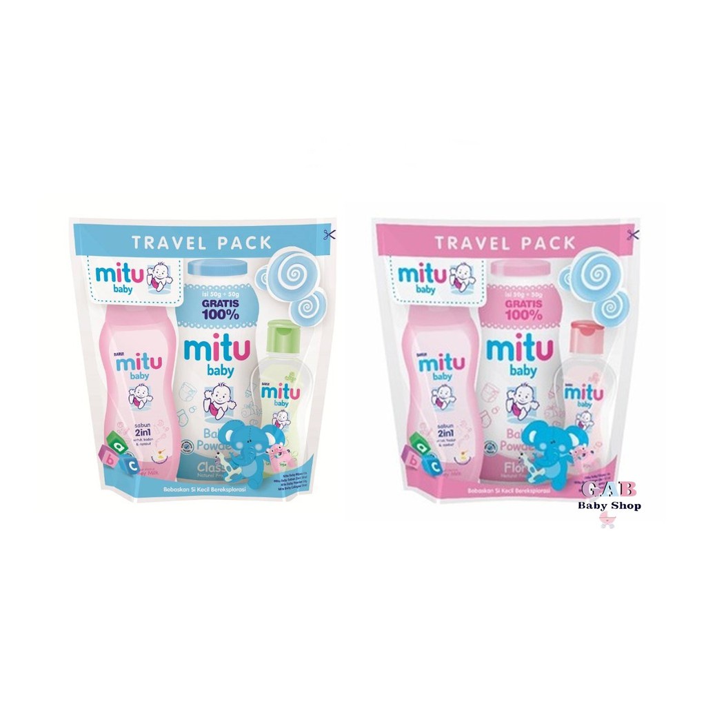 Mitu Cussons Baby Travel Pack Gift Set 4in1 Kantong Ziplock