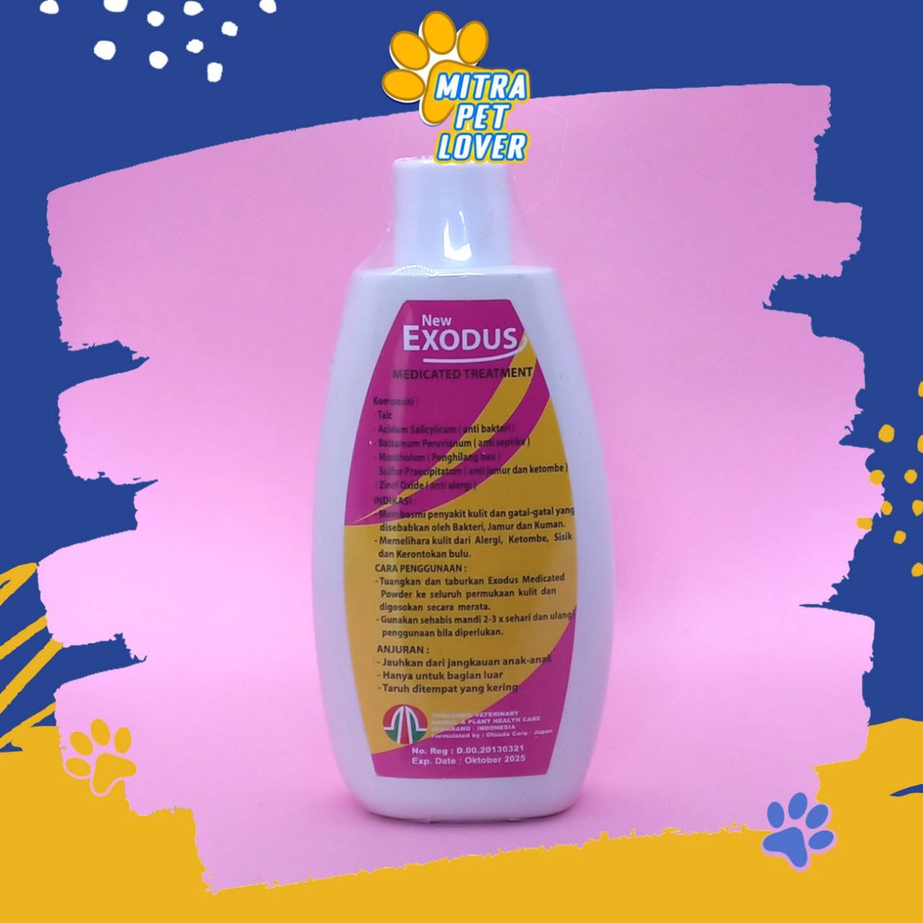 BEDAK KUCING - EXODUS TALK POWDER BUBUK ANTI FLEA KUTU CAPLAX TICK CAT 100 GRAM ORIGINAL PET ANIMAL PLANTS HEALTHCARE AND VETERINARY TAMASINDO OBAT PERAWATAN KESEHATAN DAN VITAMIN TUMBUHAN TANAMAN HIAS TERNAK HEWAN BINATANG PELIHARAAN MITRAPETLOVER