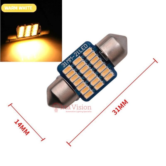 LED Festoon 31mm warm white 4300k 4000k CANBUS lampu plafon baca 31 mm