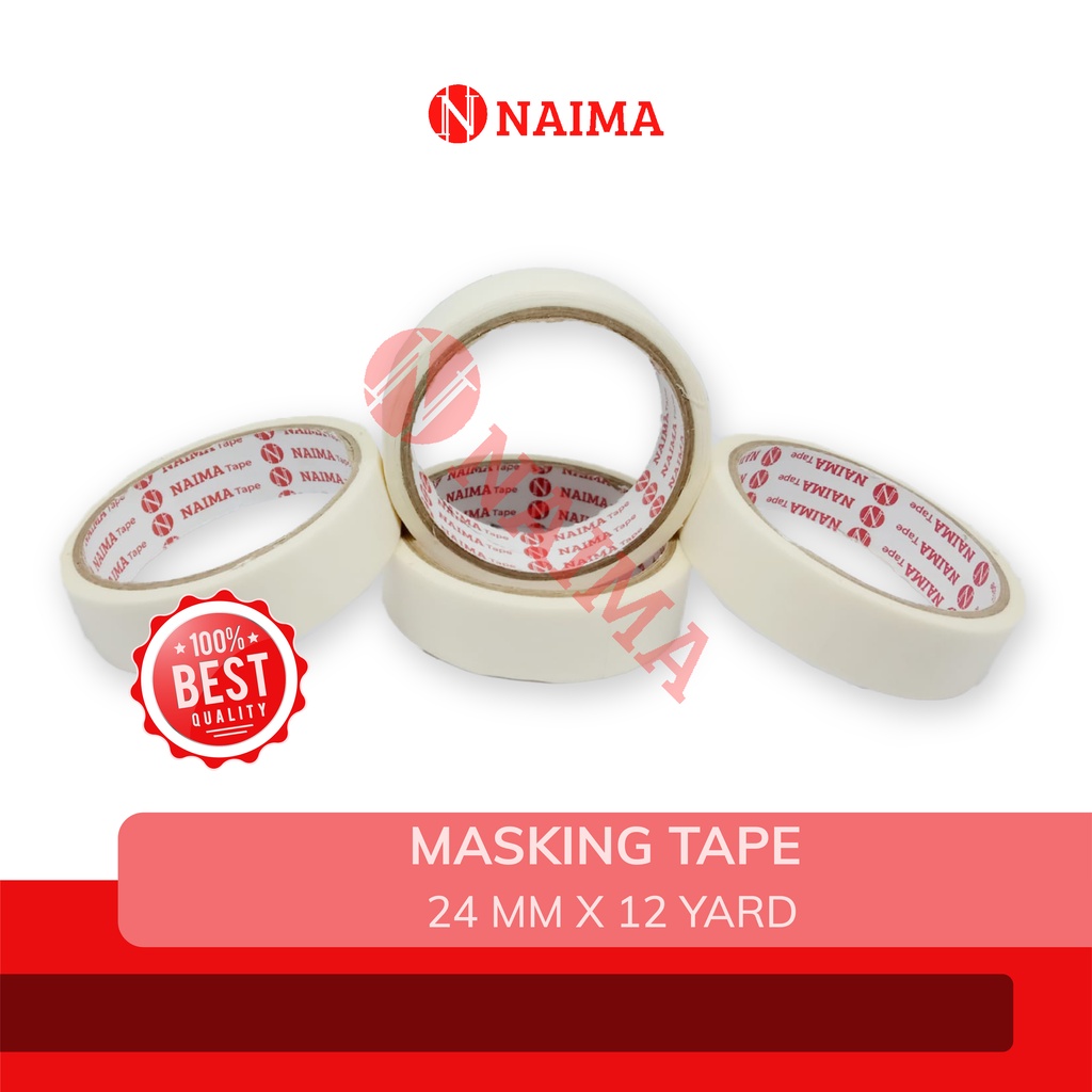 

Masking Tape 24mm / Lakban Kertas 1 Inch / Solatip Kertas Naima