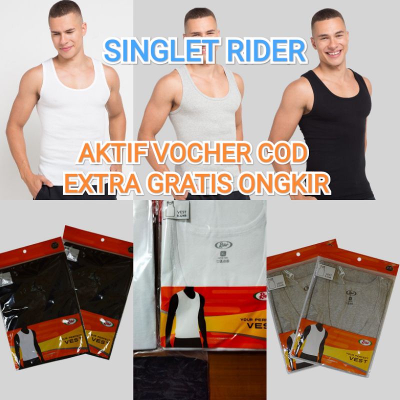 SINGLET RIDER HITAM PUTIH // RIDER / SINGLET