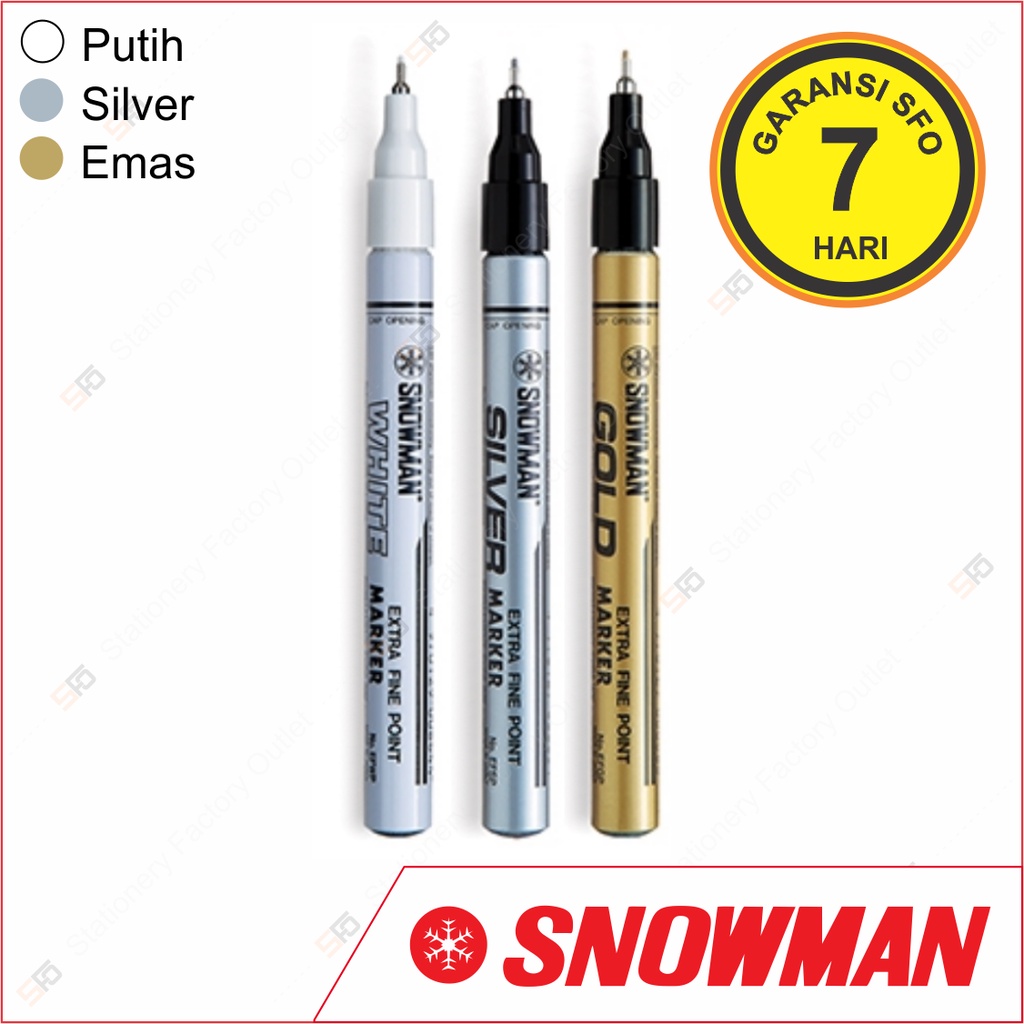 

Spidol Snowman Paint Marker Extra Fine Point - Emas Silver Putih