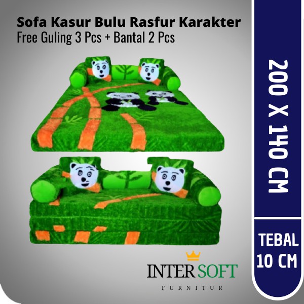 Kasur Sofa Busa Tebal Double Size Motif Karakter Lucu Sofa Bed Premium