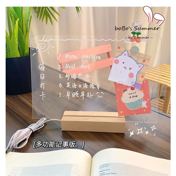 Memo Board Writing Drawing Note Board Papan Lampu Tulis Gambar Kado Hadiah Unik