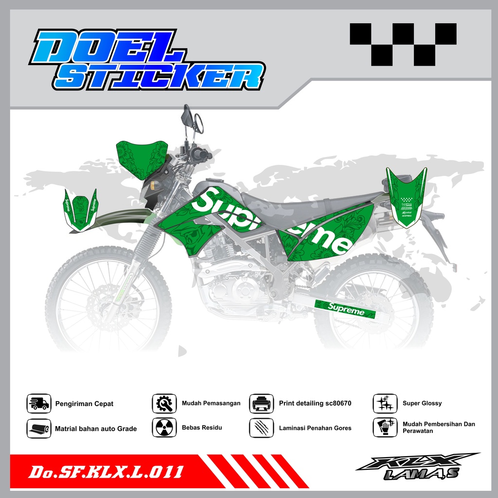 Sticker Striping Honda KLX L , S Lama List Variasi Hologram , Crome Doel 011