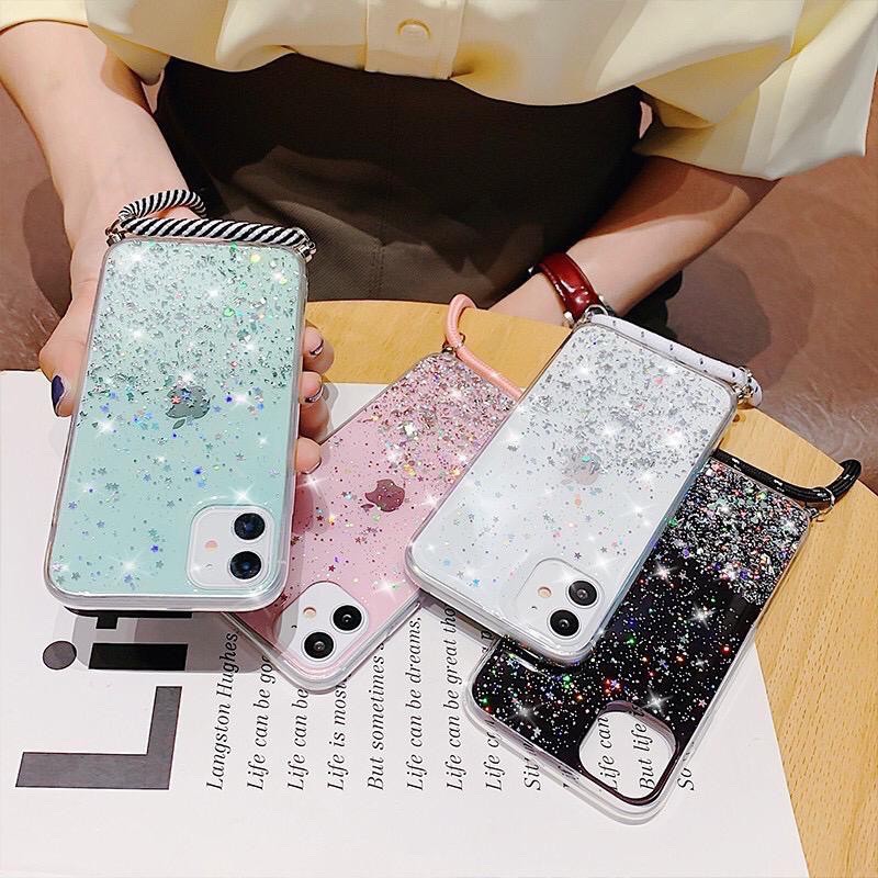 Lanyard Glitter Case iPhone 12 Pro Max / iPhone 11 Pro Max / iPhone XR / iPhone X / iPhone 7 Plus