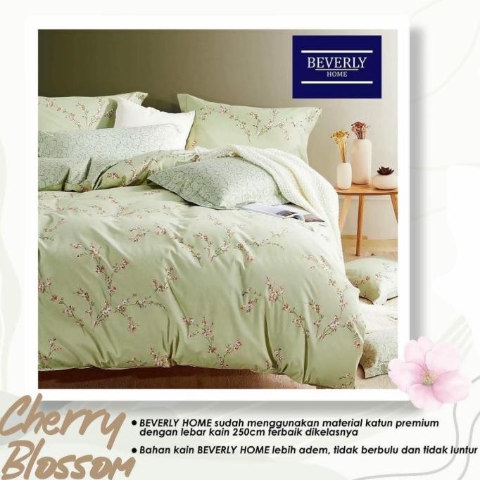 Bedcover Set+Sprei Katun Lokal Premium Motif Cherry Blosom Stera72