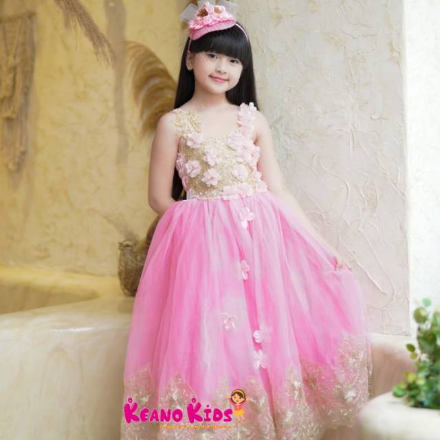 Dress Pesta Anak free bando cantik