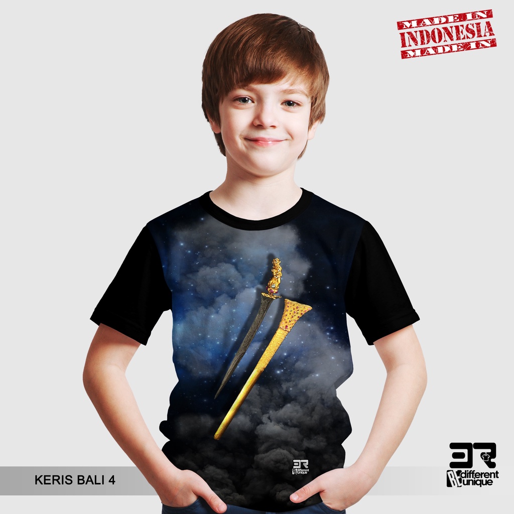 [ COD / BAYAR DI TEMPAT ] KAOS DISTRO PRINTNG ANAK ANAK GAMBAR PUSAKA KERIS BALI 4