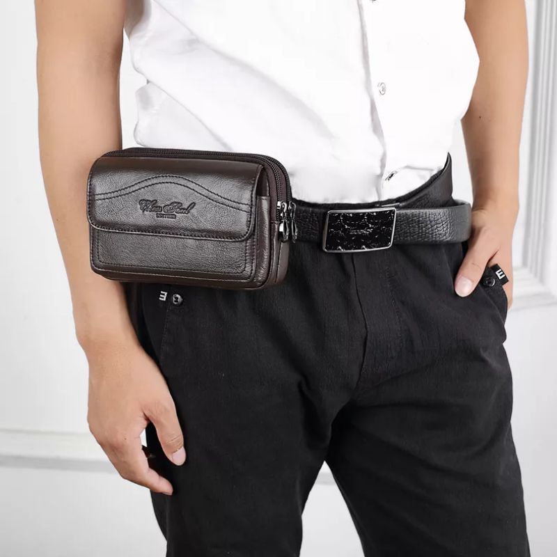 Tempat Hp Sarung Hp Dompet Rokok Kulit Asli Pria Import Digesper  Modis Tiga Ruang