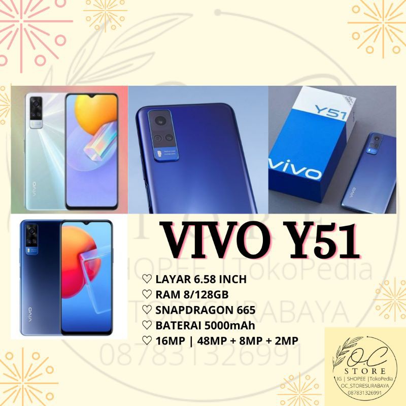 HP VIVO Y51 RAM 8/128GB Side Fingerprint TERMURAH
