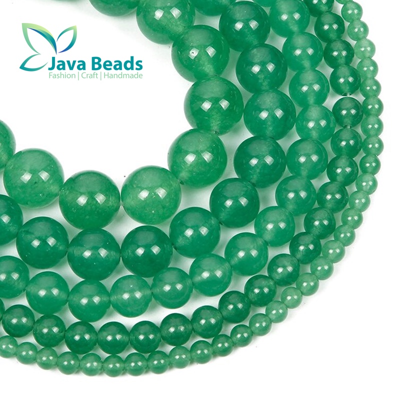 Bahan Gelang Batu Alam Natural Green Aventurine Stone Bead Round