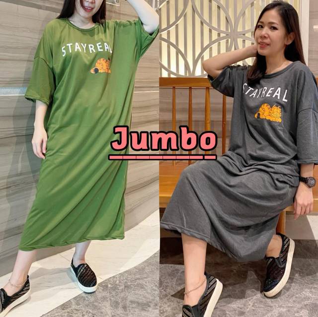 Damai fashion jakarta - long dress JUMBO wanita STAYREAL  - konveksi murah tanah abang