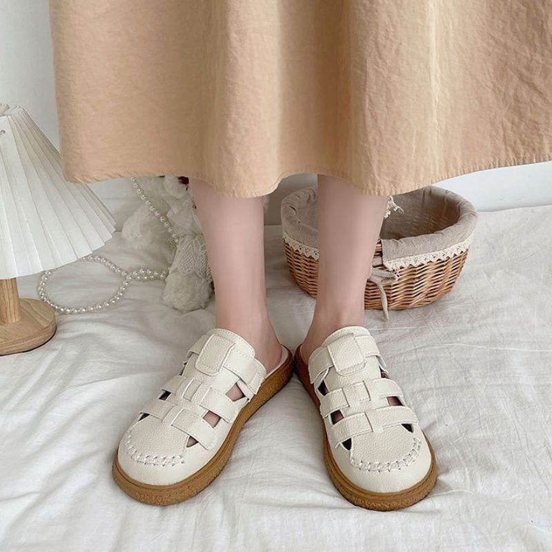 RYX - Wooden Tan Sandal Slip-On Wanita Fashion Casual - Ori Import