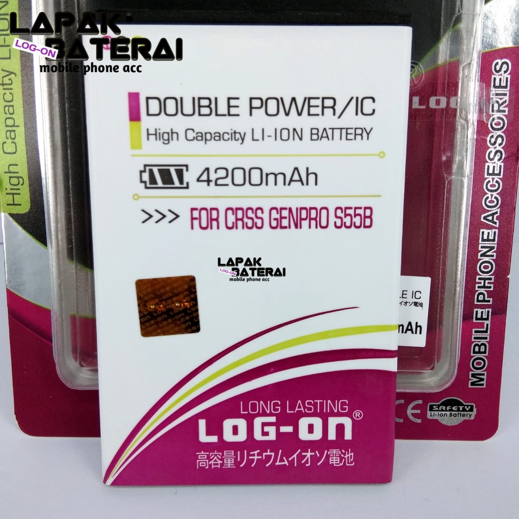 LOG - ON Baterai EVERCOSS S55B genpro BOKEH - batre CROSS GENPRO BOKEH battery ORIGINAL