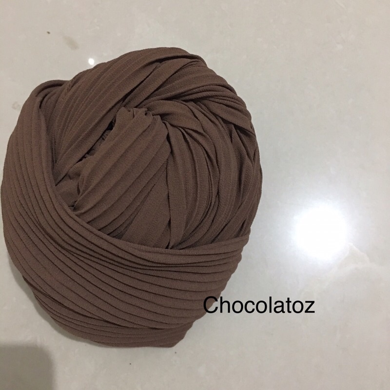 [TANPA GARIS TENGAH] FULL PLISKET PASHMINA pashmina plisket ceruty babydoll pasmina plisket-Chocolatoz
