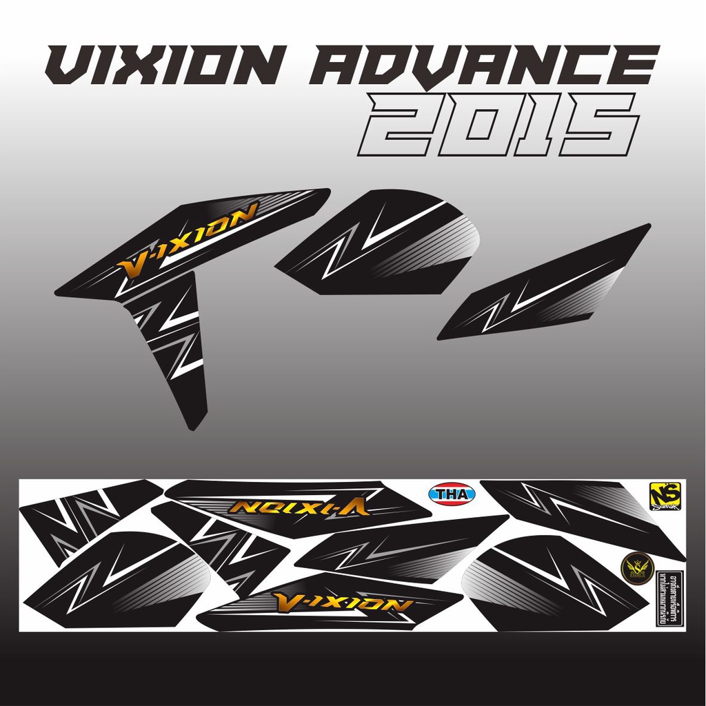 STICKER STRIPING BODY VIXION ADVANCE 2015 NVA YAMAHA VIXION PUTIH
