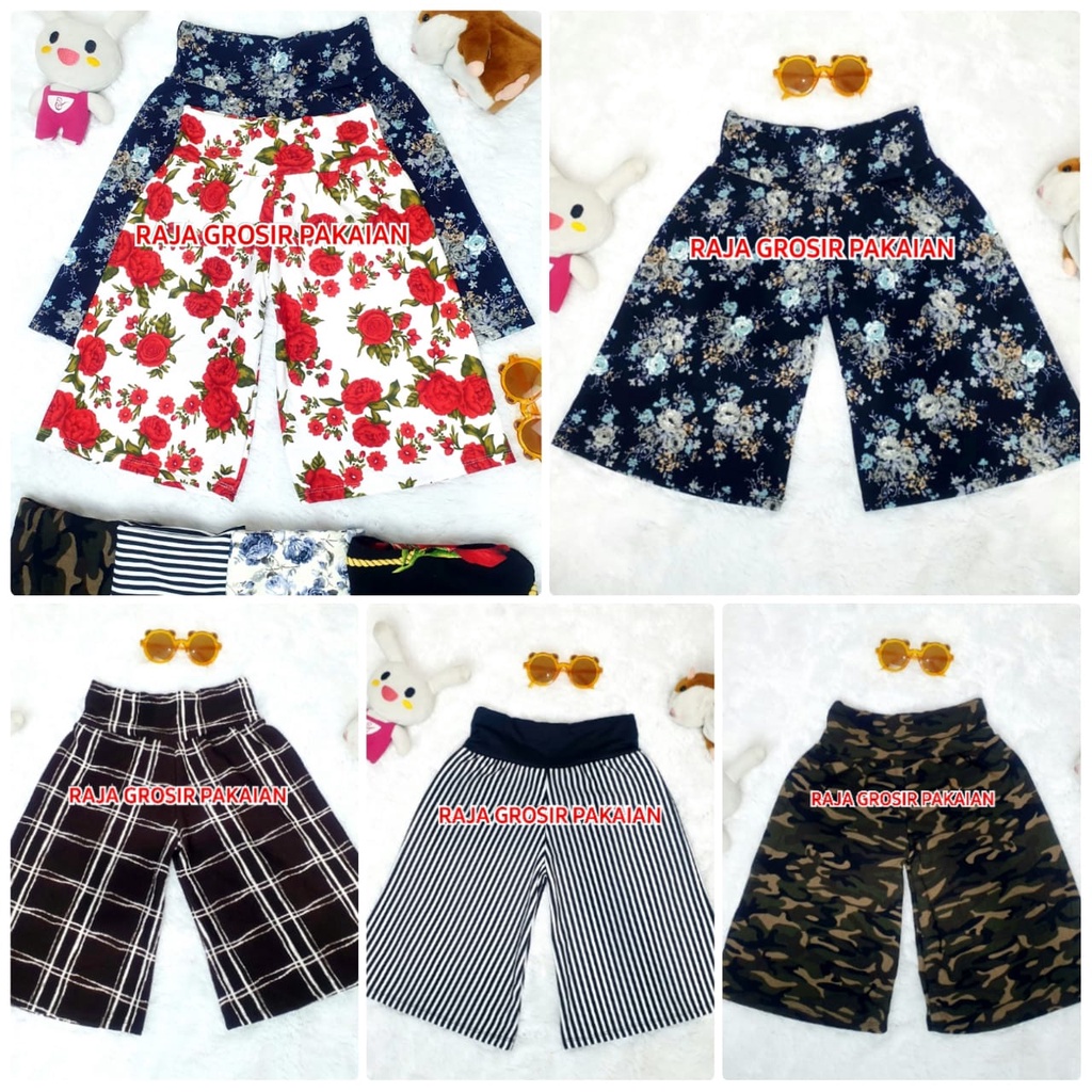 Celana Kulot Anak 3/4 Motif Murah Estimasi 2-12 Tahun