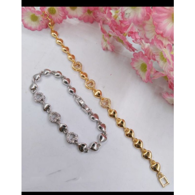 Rsdj34. Gelang tangan xuping wanita dewasa lapis emas dgn mata zircon UK 18 cm