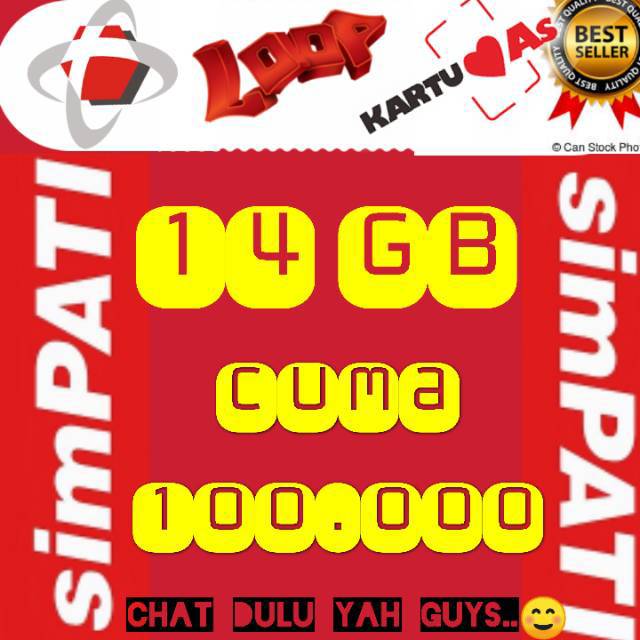 PROMO PAKET DATA 14GB  1 Bulan TELKOMSEL SIMPATI LOOP AS