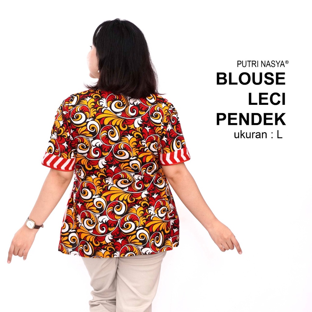 Blouse Big Size LD 140 Wanita Atasan Batik Jumbo S-M-L-XL-2L-3L-4L-5L-6L-7L Model Blus Jumbo Kerja Batik / Blus Batik Big Size Formal / Pakaian Batik Kantor Kekinian Seragam Kerja