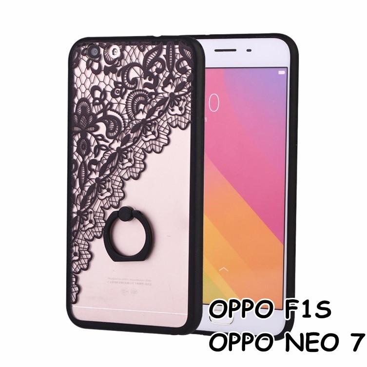 FOR OPPO F1S/A59 - MANDALA HENNA LACE FLORAL SOFT CASE FINGER IRING
