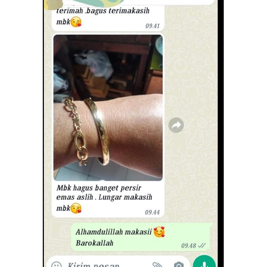 Gelang Rantai Swasa Lapis Emas 18karat Tetap kuning selamanya dalamnya juga kuning