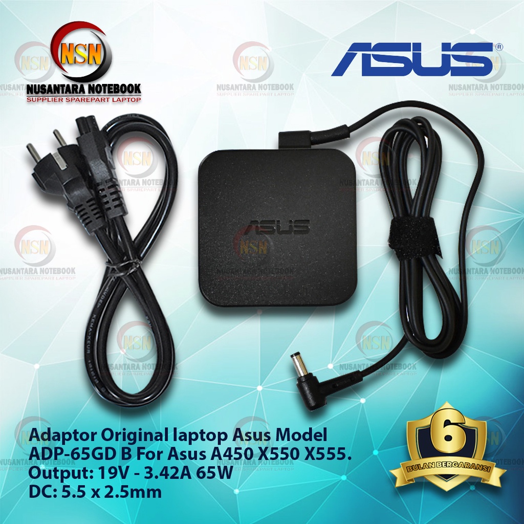 Adaptor Original Laptop Asus 19V - 3.42A For ASUS a450 x550 x555.